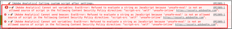 Configuring Content Security Policy (CSP) when Adobe Analytics scripts are blocked - 1