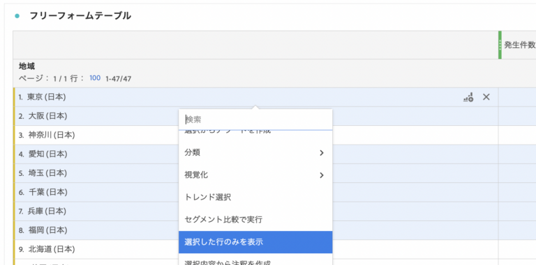 Adobe Analyticsワークスペースのフリーフォームテーブルから特定の行を非表示にする方法_手動スクリーンショット 5