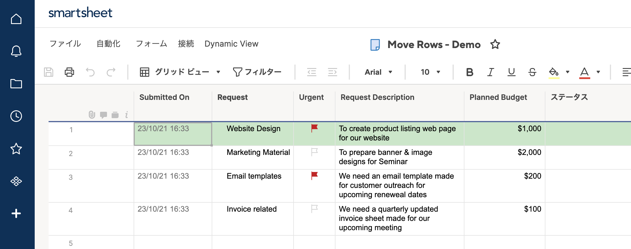 Organize sheets with Smartsheet's Move Row feature_2023:10